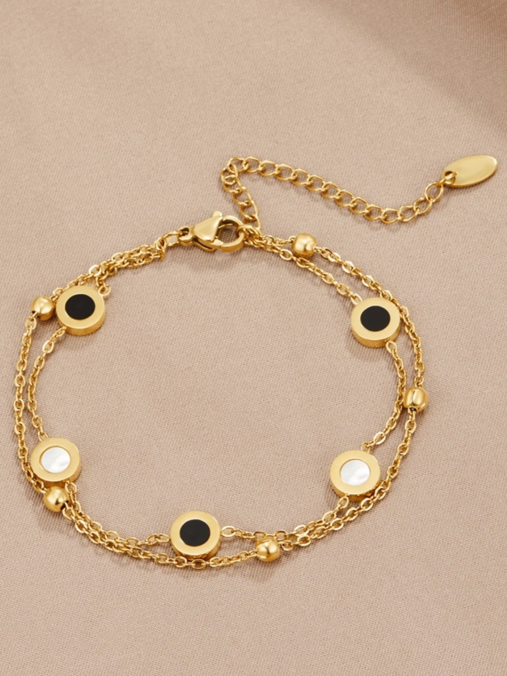 Beautiful Earth Gold Double Chain Bracelet